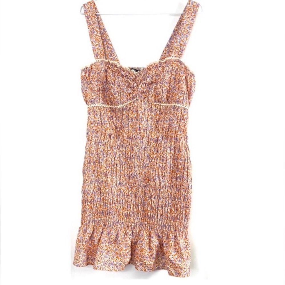 Zara - Floral Smocked Mini Dress - Picture 4 of 4